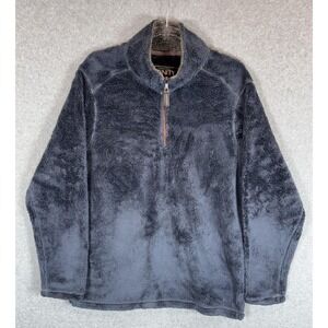 Trinity Pullover Mens Medium Gray Fleece Sherpa Half Zip Soft Warm Winter Cozy